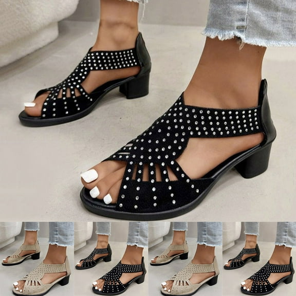 HAOTAGS Womens Sandals,Lightweight Soft Leather Peep Toe Casual Summer Slip on Espadrilles Black 5.5