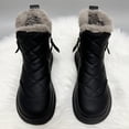 thumbnail image 1 of HAOTAGS Womens Snow Boots, Fall Winter Thickened Fleece Lined Casual Booties Black 5.5, 1 of 6