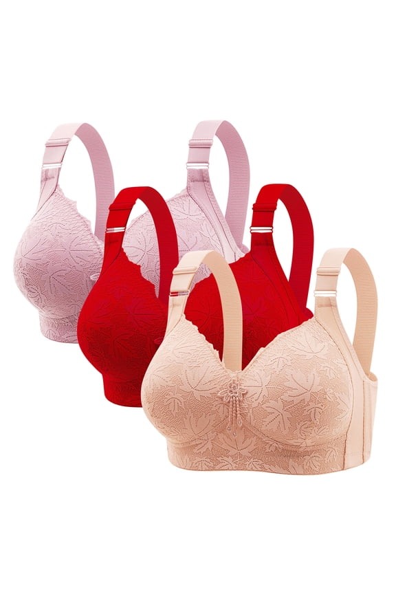 Womens Underwire Bra,Plus Sizes Stay Put Evolution Wirefree Bralette Multicolor XL
