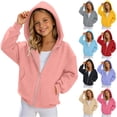 thumbnail image 1 of HAOTAGS Zip Up Hoodie for Girls (5-16) Long Sleeve Hooded Sweatshirts Jacket for Spring Fall Pink Size 9, 1 of 6