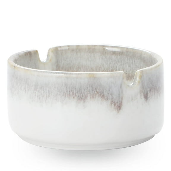 HAOTOP Small Ceramic Ashtray-2Pack, Ash Holder for Smokers 3-Inch, Charcoal grey