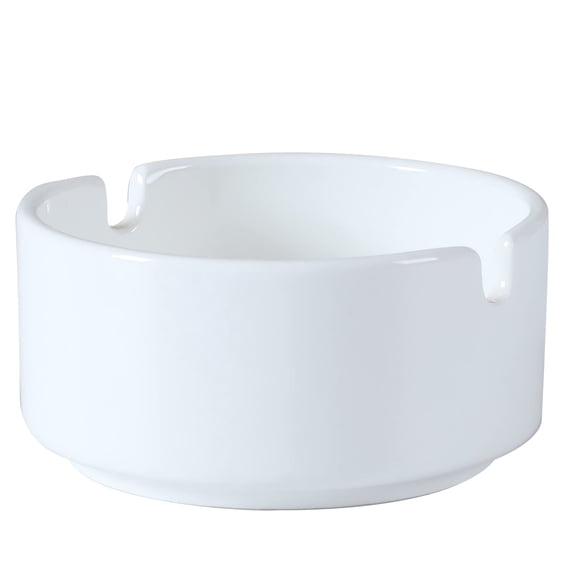 HAOTOP Small Ceramic Ashtray-2Pack, Ash Holder for Smokers 3-Inch,White