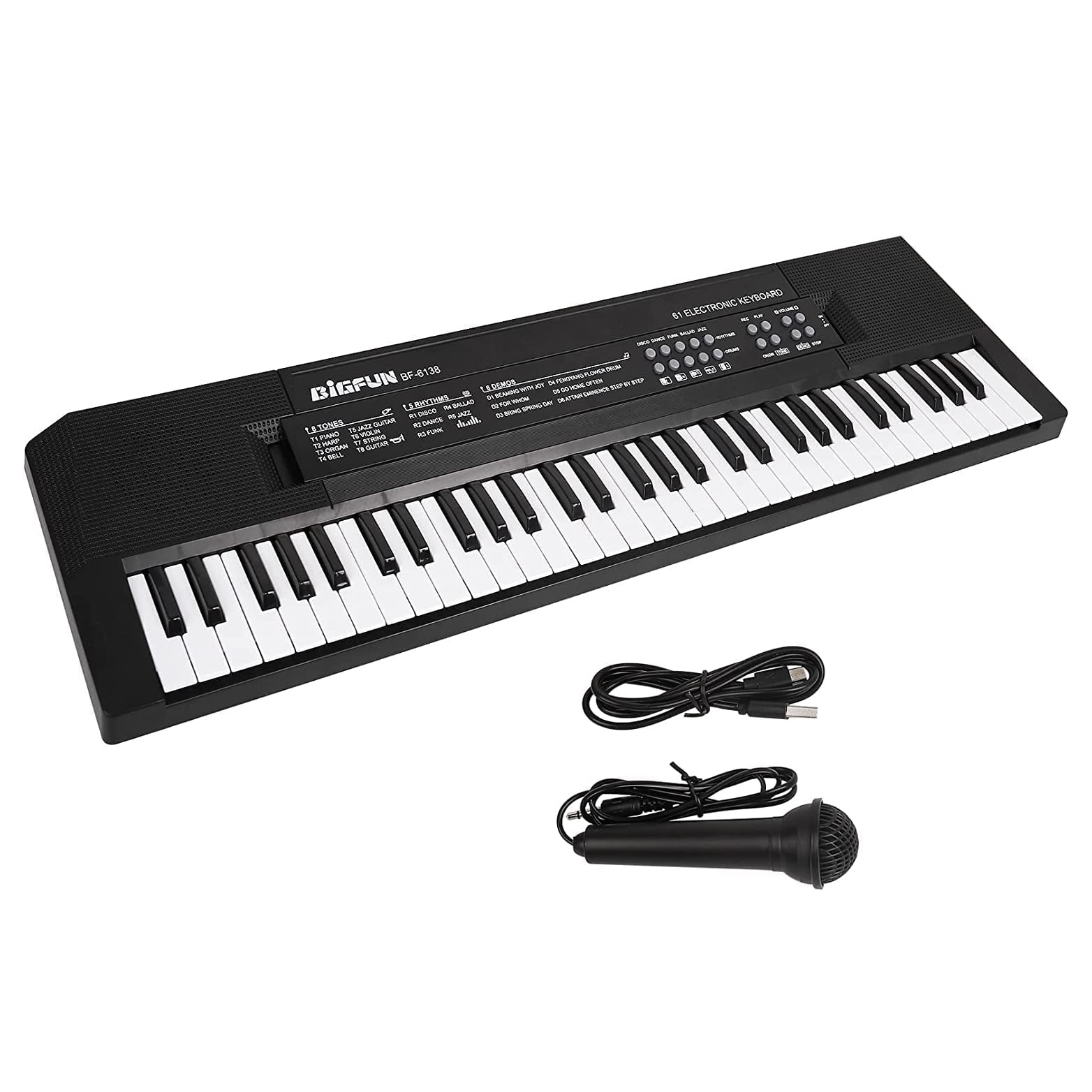 HAOTUTOYS Kids Piano 61 Keys Music Keyboard for Kids Portable Piano