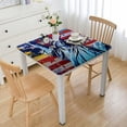 thumbnail image 1 of HAOXIT 4th of July Square Tablecloth Fitted, Statue of Liberty Design Justice Liberty Print Elastic Edged Polyester Fitted Table Cover for Kitchen Dinning Party Wedding ,Fit Square Table  40*40, 1 of 8