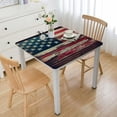 thumbnail image 1 of HAOXIT American Flag Rectangle Tablecloth, Waterproof Washable Table Cloth, Decorative Polyester Table Cover for Dining Room Kitchen, Independence Day Flag on Wooden Planks 54''x54'', 1 of 7