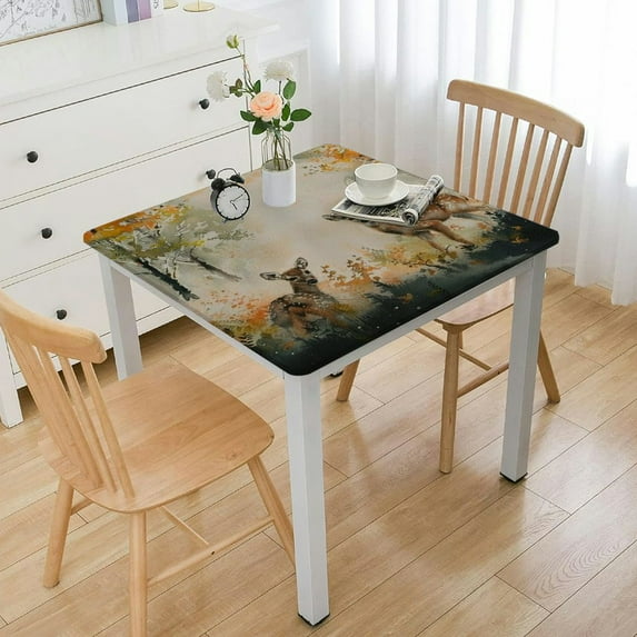 HAOXIT Animal Fall , Autumn Washable Table Cover for Party Picnic Dinner Decor 44''x44''