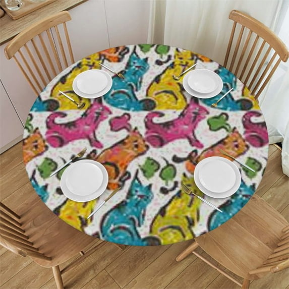 HAOXIT Antique Floral Tablecloth, Mediterranean Geometric Flowers and Stripes Classical Design, Rectangular Table Cover for Dining Room Kitchen Decor
