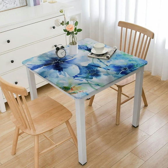 HAOXIT Art Tablecloth, Summer Flowers Essence Growth Fragrance Petals Watercolor Bouquet, Dining Room Kitchen Rectangular Table Cover 48''x48''