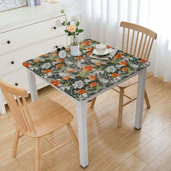 HAOXIT Autumn Fall Outdoor Tablecloth, Fox Animal Sleeping in The Forest Plants Woodland Wildlife Theme, Decorative Washable Picnic Table Cloth 54''x54''