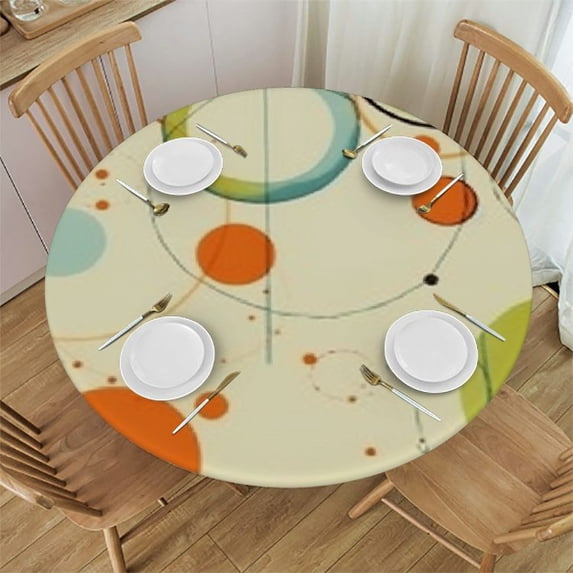 HAOXIT Autumn Maple Leaf Round Fall Table Cover Washable s for Kitchen Dining Party 38-42