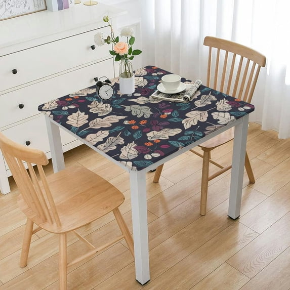 HAOXIT Autumn Pattern Square Tablecloth,Stain Wrinkle Resistant Reusable Washable Print,for Kitchen Indoor Outdoor Events Party Decor 40*40