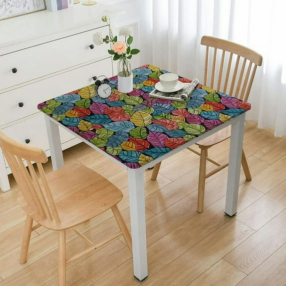 HAOXIT Autumn Theme Square Tablecloth,Stain Wrinkle Resistant Washable Print,for Kitchen Party Wedding 52*52