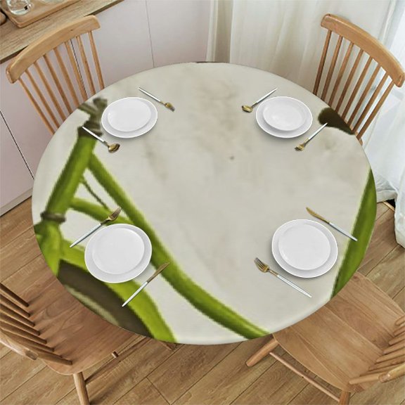 HAOXIT Bicycle Tablecloth, Life is a Bike Ride Letting with Words Print and Pastel Colored Unique Bicycle Vintage Graphic Design, Dining Room Kitchen Round Table Cover