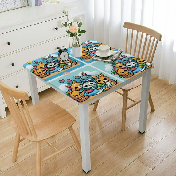 HAOXIT Birthday Decorations Party Tablecloths, Kawaii Cartoon Dog Theme Tablecovers Rectangle Tablecovers for Girls and Boys Baby Shower Party Sopplies 44''x44''