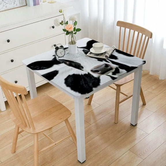HAOXIT Black and White Print Square Tablecloth. Animal Theme Party Tablecloths for Party Decoration, Rectangular Table Cover for Party,,, Baby Showers () 40*40