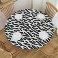 thumbnail image 1 of HAOXIT Black Zebra Print Pattern Round Fitted Tablecloth with Elastic Edged Table Cover for Round Table 46-50, 1 of 8