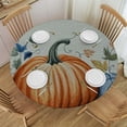 thumbnail image 1 of HAOXIT Blue Orange Tablecloth Waterproof for Round Tablecloth Table Cloth Cover Decor for Fall Christmas , Thanksgiving Fall Eucalyptus 38-42, 1 of 8