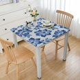 thumbnail image 1 of HAOXIT Blue White Floral Square Table Cloth Elegant Rustic Ethnic Polyester s Decorative for Indoor Outdoor Kitchen Dining Party 36*36, 1 of 8