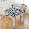 thumbnail image 1 of HAOXIT  Blue and White Square Tablecloth French Paisley Printing Square Table Cloth Elegance Blue Block Print Table Cover for Dining Circle Table Decor,Waterproof/Reusable 40*40, 1 of 8