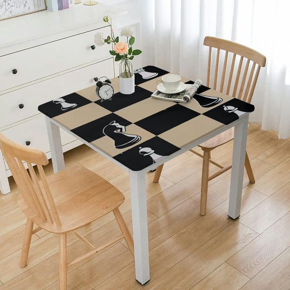 HAOXIT Board Game Tablecloth, Opening Position on Letters Numbers Squares Pieces Print, Rectangular Table Cover for Dining Room Kitchen Decor 36*36