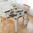 thumbnail image 1 of HAOXIT Brown and White Table Cloth Square Anti Wrinkle Table Cover for Dining Kitchen Parties 36*36, 1 of 8