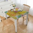 thumbnail image 1 of HAOXIT  Butterfly Field Floral Vinyl Flannel Backed Tablecloth, Square, Pastel Spring Blooms and Butterflies Vinyl Tablecloth with Flannel Backing 40*40, 1 of 8