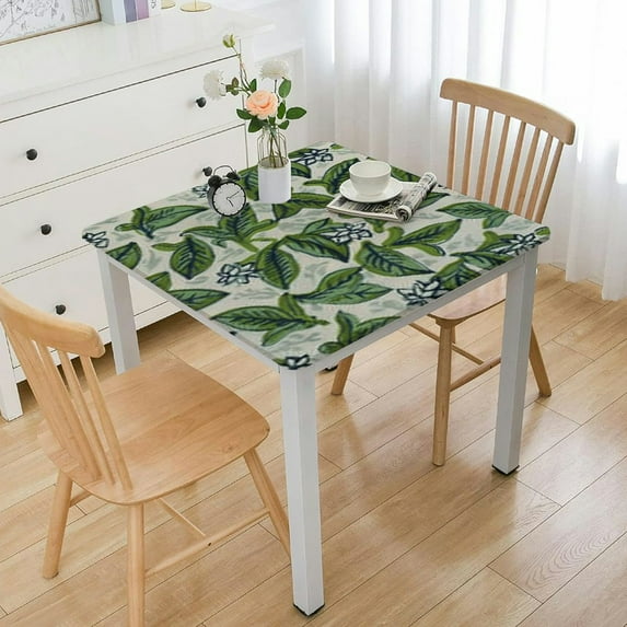 HAOXIT CPC Block Print Rectangle Table Cover, Table Cloth for Weddings, Mothers Day, Outdoor BBQ white