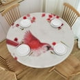 thumbnail image 1 of HAOXIT Cardinal Birds Round Tablecloth Christmas Table Cloth Cover Washable Polyester Dining Decorative for Home Party Wedding Picnic 31-35, 1 of 8