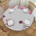 thumbnail image 1 of HAOXIT Cat Mermaid Tablecloth Fish Anti-Fading Dust-Proof Washable Tabletop Decoration White Pink 38-42, 1 of 8