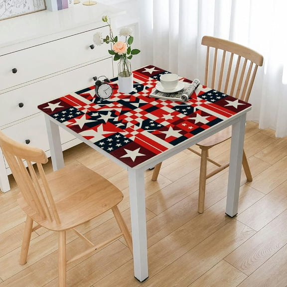 HAOXIT Checkered Rectangle Table Cloth, Polyester Tablecloth, Table Cover Protector for Party Supply Decor 48''x48''