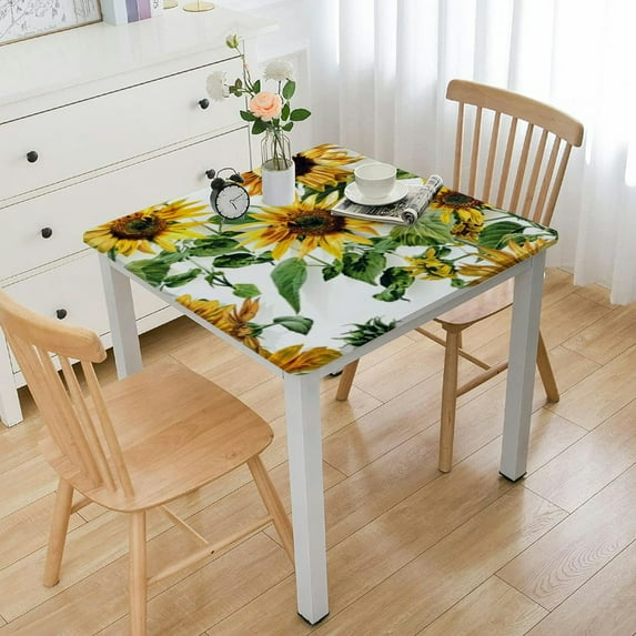 HAOXIT Checkered Tablecloths,Square Table Cloth Spring Summer Vinyl Table Cover for Indoor Outdoor Birthday Bridal Baby Shower Party Decorations 46*46