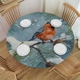 thumbnail image 1 of HAOXIT Christmas Birds Round Tablecloths Table Covers with Elastic Polyester Fitted Tablecloth Circular Table Cover for Indoor Outdoor Picnic Party Fit Round Table  42-46, 1 of 8