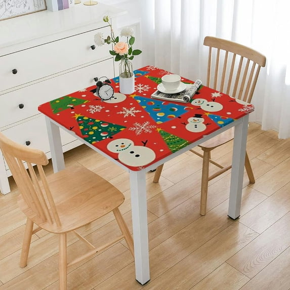 HAOXIT Christmas Christmas Table Cloth Rectangle Red s, Tree Print Party Decoration Christmas Table Cover 46*46
