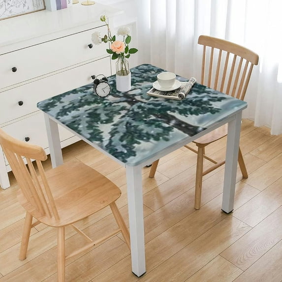 HAOXIT Christmas Decorative Table Cloth Polyester Table For Kitchen Dining Room Party 52*52