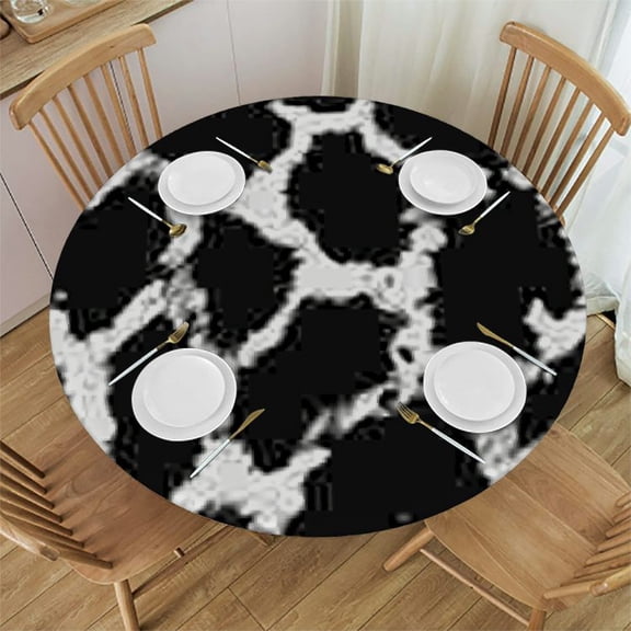 HAOXIT Christmas Flower Round Washable Table Cover s for Kitchen Dining Party Home Holiday Decorate 38-42
