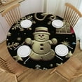 thumbnail image 1 of HAOXIT Christmas Round Tablecloths Table Covers with Elastic Polyester Fitted Tablecloth Circular Table Cover for Indoor Outdoor Picnic Party Fit Round Table 54-58, 1 of 8
