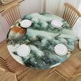 thumbnail image 1 of HAOXIT Christmas Table Cloth - Welcome Round Tablecloth Table Covers for Kitchen Party Dinner Tabletop Decoration 54-58, 1 of 8