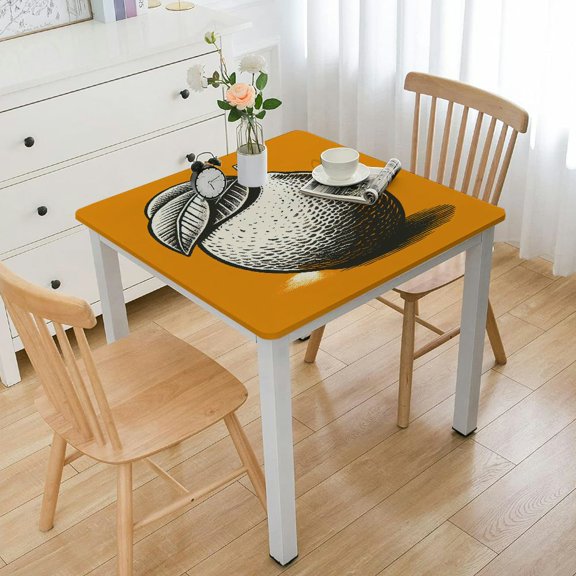 HAOXIT Citronnier Wipeable Tablecloth Spill Resistant Teflon Coated, Floral Cotton French Provencal Tablecloth for Square Tables, Table Cover for Indoor and Outdoors, Verdant Citrus 44''x44''