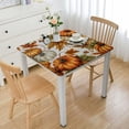 thumbnail image 1 of HAOXIT Classic Autumn Pumpkin Print Square Tablecloth  Washable Polyester Table Cloth for Square Tables Waterproof Wrinkle Free Stain Resistant Table Cover for Kitchen Dining Room 52*52, 1 of 8