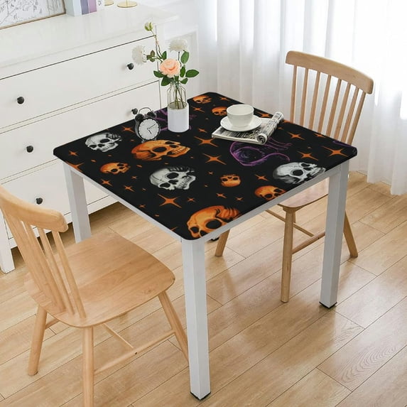 HAOXIT Colored Cat Square Table Cloth Decorative Tablecloth Machine Washable Fabric Polyester Table Cover for Dining, Buffet Parties, Picnic, Events, Weddings and Restaurants 46*46