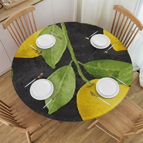 HAOXIT Colorful Periodic Table of Elements Atomic Numbers in Black Style Round Tablecloth, Washable Circular Macrame Table Cloth Cover for Kitchen Dinner Party Tabletop Decor 46-50