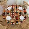 thumbnail image 1 of HAOXIT Colorful Tablecloth, Geometric Striped Repeating Cultural Pattern Aztec Inspired Vintage Shapes Print, Round Table Cover for Dining Room Kitchen Decor 38-42, 1 of 8