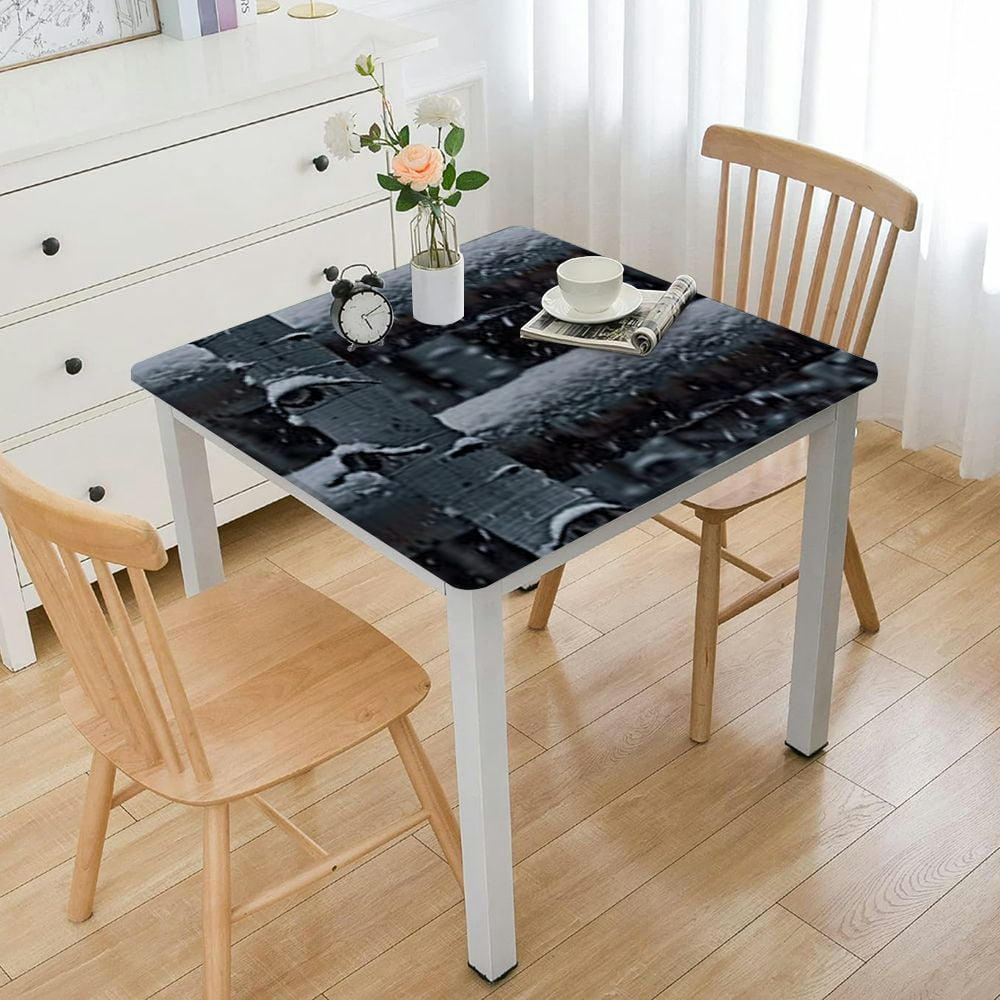 HAOXIT Cotton Linen Square Table Dresser Scarves Birch Trees Forest Non