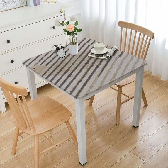HAOXIT Cotton Linen Striped with Table Cloth Table Cover 52*52