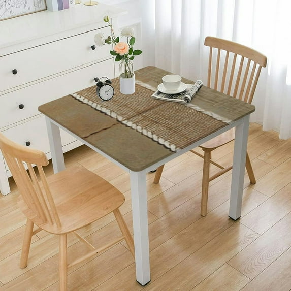 HAOXIT Cotton Linen Table Cloths for Kitchen Dining Cloth Table Cloth for Rectangle Tables Coffee Lines Rectangle 36*36