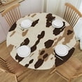 thumbnail image 1 of HAOXIT Cow Fur Print Round Tablecloth , Washable Polyester Table Cloth Cover, Water Resistant Spill Proof Table Cloth for Kitchen Holiday Dining Room Party Picnic Decor 42-46, 1 of 8