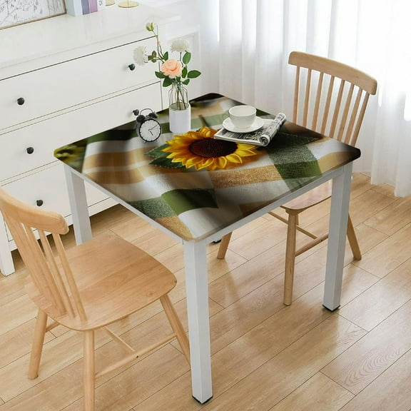 HAOXIT Custom Fitted Square, Add Personal Picture Text Polyester s, Customizable Table Cover for Indoor Outdoor Holiday Banquet Picnic Gift, Full Size 54''x54''