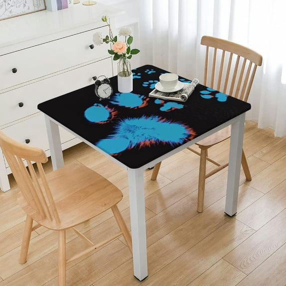 HAOXIT Cute Dog Cat Paw Decorative Rectangle Table Cloth Kitchen Table Cover for Dining Picnic 40*40