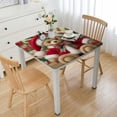 thumbnail image 1 of HAOXIT Cute Holly Leaves Rectangle Picnic BBQ Table Cloths Polyester for Kitchen White, 1 of 7