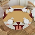 thumbnail image 1 of HAOXIT Cute Kawaii Dog Round Fitted Tablecloth with Elastic Protector Table Cloth Kitchen Dinner Waterproof Oil-Proof Table Covers 54"-58, 1 of 8